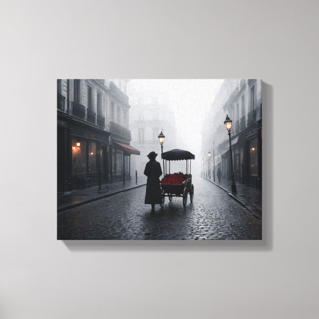 Parisian Fog and Roses Leinwanddruck (Vorderseite)