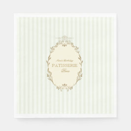 Parisian French Patisserie Vintage Party Green Serviette