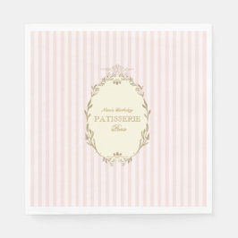 Parisian French Patisserie Vintage Party Pink Serviette