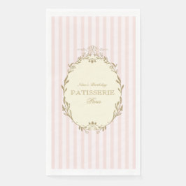 Parisian French Patisserie Vintage Party Pink Serviette