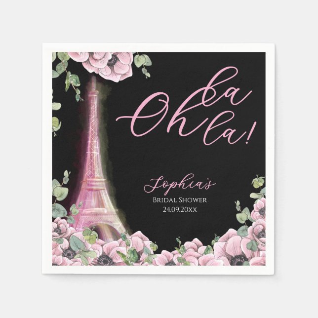 Parisian Oh La La Bridal Shower Serviette (Vorderseite)