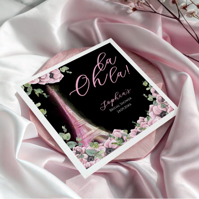 Parisian Oh La La Bridal Shower Serviette (Von Creator hochgeladen)
