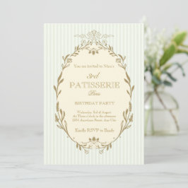 Parisian Patisserie French Vintage Style Birthday Einladung