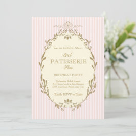 Parisian Patisserie French Vintage Style Pink Einladung