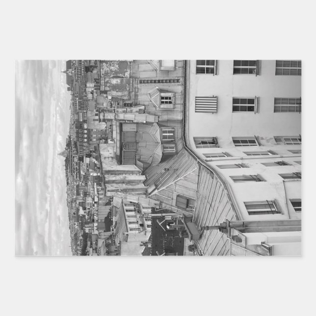 Parisian Rooftops - Wrapping Paper Sheet Set of 3 Geschenkpapier Set (Vorderseite)