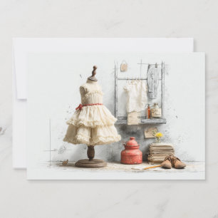 Parisian Ruffle Dress Writer's Studio 1. Geburtsta Einladung