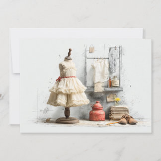 Parisian Ruffle Dress Writer's Studio 1. Geburtsta Einladung