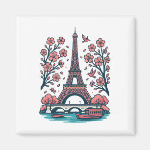 Parisian Souvenir Eiffel Tower Paris Kirschbaum Magnet