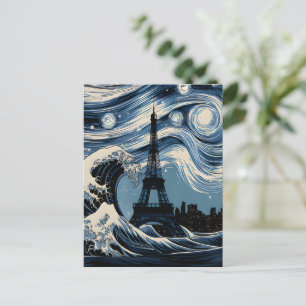 Parisian Starry Wave Postkarte