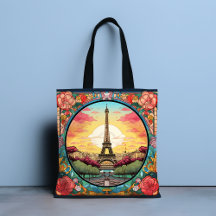 Parisian Sunset Eiffel Tower Paris French Floral