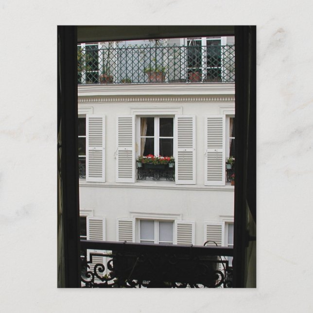 Parisian Window Postcard Postkarte (Vorderseite)