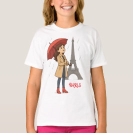 Parisian Wonder" - Dziewczyna z parasolką pod Wież T-Shirt