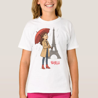 Parisian Wonder" - Dziewczyna z parasolką pod Wież T-Shirt