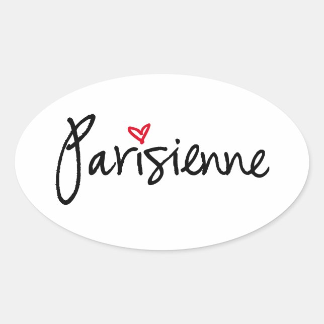 Parisienne, Pariser Mädchen Ovaler Aufkleber (Vorderseite)