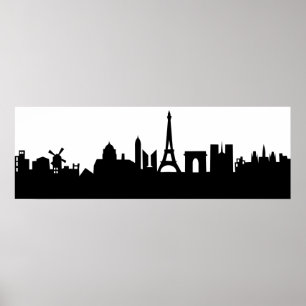 Parisskyline-Deko Poster