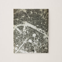 Parisstraßen-und -Gebäude-Vintage Karte