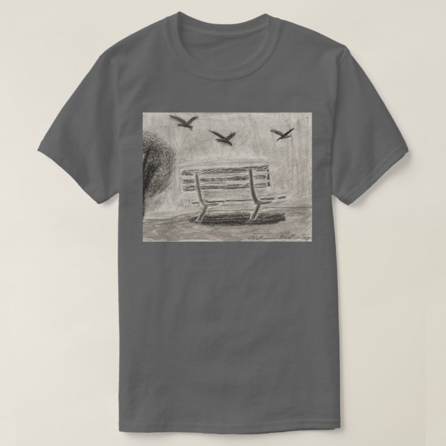 Park Bench Charcoal T-Shirt (Design vorne)