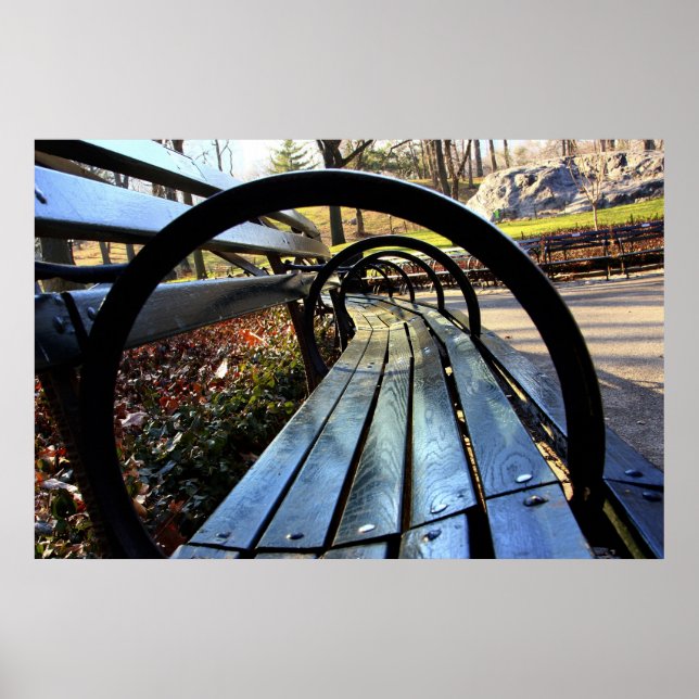 Park Bench in Central Park, NYC Poster (Vorne)