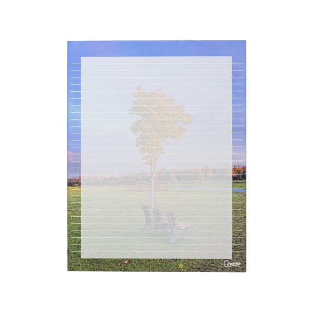 Park Bench Lined - 11" x 8,5" Notepad Notizblock (Rotiert)