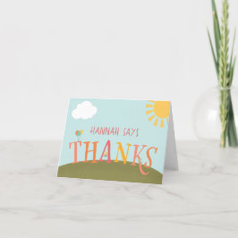 Park Birthday Party Danke Karte - Mädchen