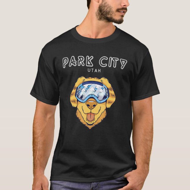 Park City North Utah - Funny Dog Ski Googles T-Shirt (Vorderseite)
