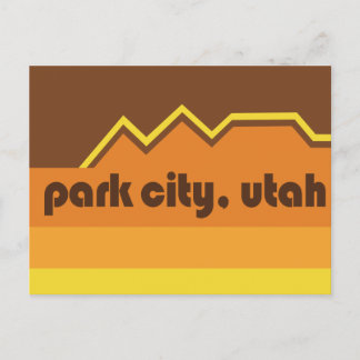 Park City Retro Brown Streifen Postkarte