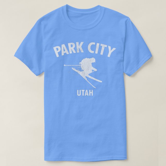 Park City Skifahren Ski Utah Geschenk T-Shirt (Design vorne)