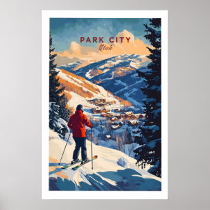 Park City Skigebiet Wandkunst Skidruck 1 Poster