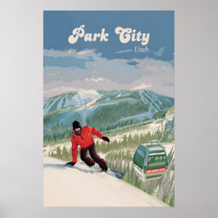Park City Snowboarden Reiseplakat Poster