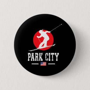Park City Usa Ski Resort Rocky Mountains Amerikani Button