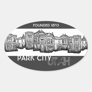 Park City Utah Altstadt Gebäude Aufkleber