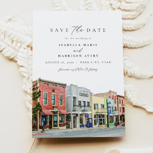PARK CITY Utah Aquarell Berg Save the Date Einladung