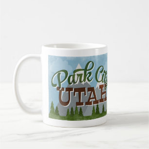 Park City Utah Fun Retro Snowy Mountains Kaffeetasse