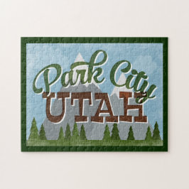 Park City Utah Fun Retro Snowy Mountains Puzzle