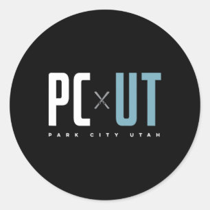 Park City Utah Grafik Ski Runder Aufkleber