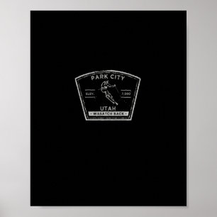 Park City Utah Langarm-Schnee-Skifahren S  Poster