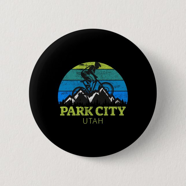 Park City Utah Mountainbiken Mtb Reise Urlaub Button (Vorderseite)