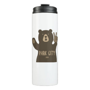 Park City Utah Peace Bear Thermosbecher