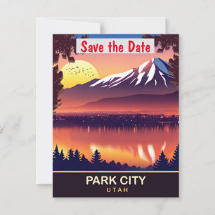 Park City, Utah, Reise-Postkarte Save The Date