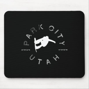 Park City Utah Retro Vintages grafisches Snowboard Mousepad