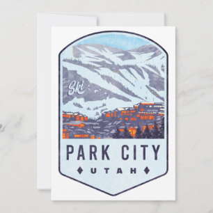 Park City Utah Ski Abzeichen Feiertagskarte