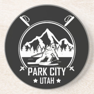 Park City Utah Ski Getränkeuntersetzer