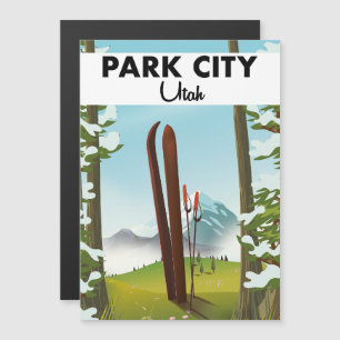 Park City Utah Ski Poster Magnetkarte