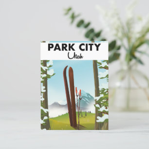 Park City Utah Ski Poster Postkarte