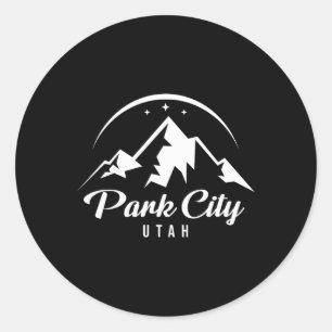 Park City Utah Ski Resort Skifahren Snowboarden Runder Aufkleber