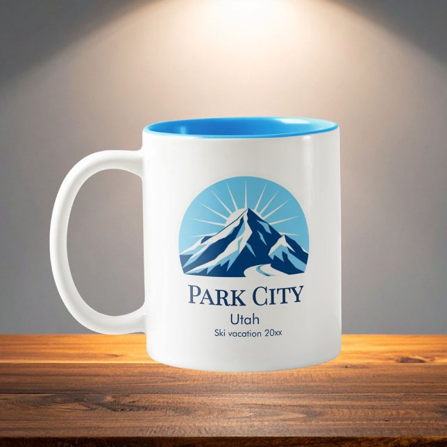 Park City Utah ski resort souvenir Zweifarbige Tasse (Von Creator hochgeladen)