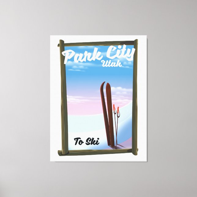 Park city Utah Ski travel poster Leinwanddruck (Vorderseite)