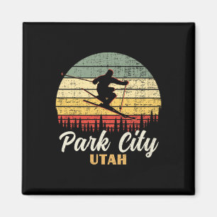 Park City Utah Skifahren Vintage Berg Skiferien Magnet