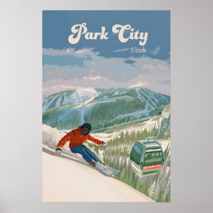 Park City Utah Skigebiet Reiseplakat Poster