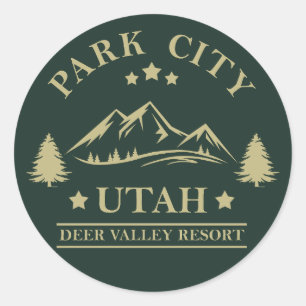 Park City Utah Skigebiet Runder Aufkleber